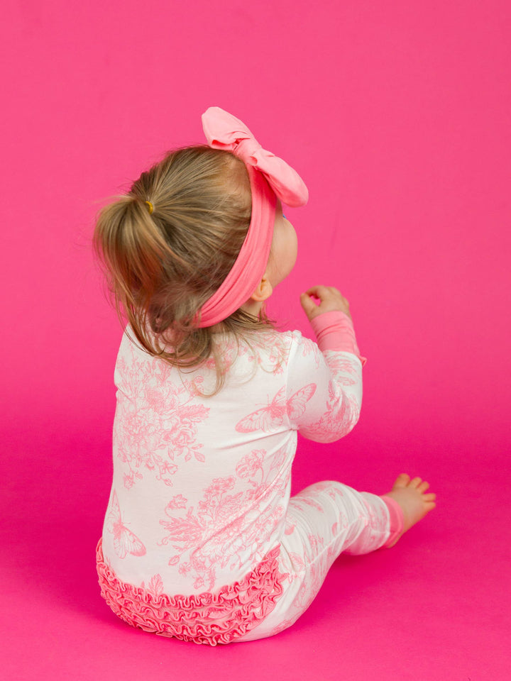 Garden Ruffle Pajama White / Newborn