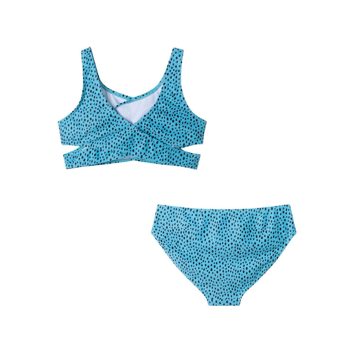 Two Piece Swim Suit | Dotted: Blue