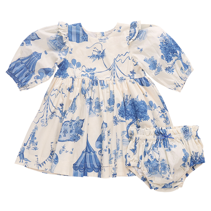 Baby Girl Brooke Dress Set - Blue Circus
