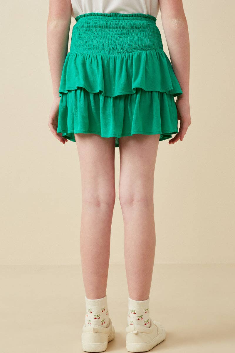 Smocked Ruffle Tiered Skirt