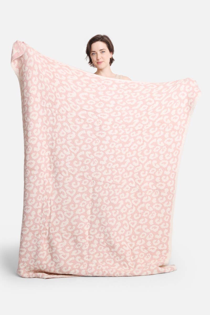 Leopard Print Luxury Soft Throw Blanket: Beige