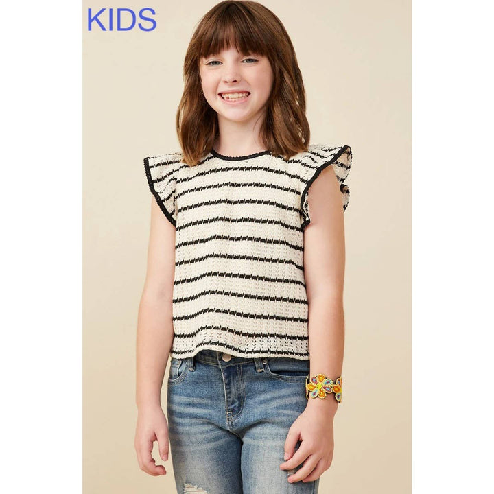 Textured Stripe Knit Tank: Oatmeal