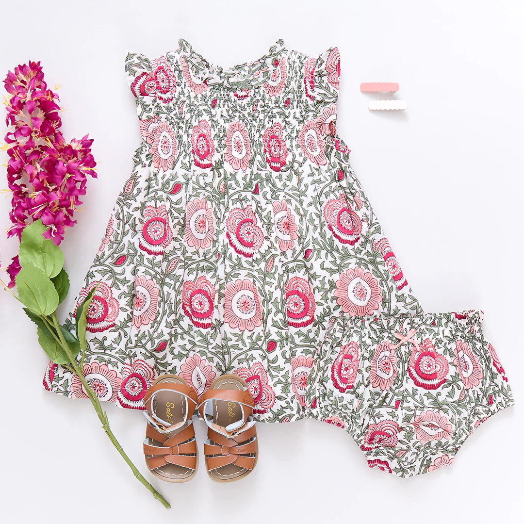 Baby Stevie Dress Set - Pink Lisbon Floral