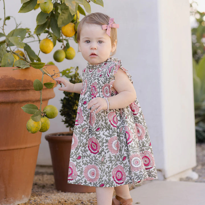 Baby Stevie Dress Set - Pink Lisbon Floral