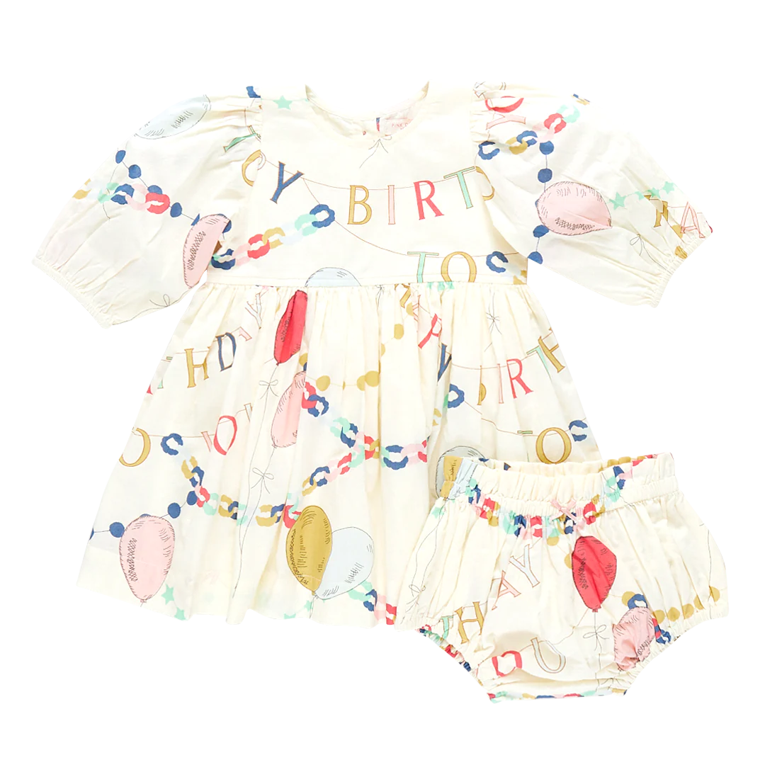 Baby Brooke Dress Set- Birthday Garland