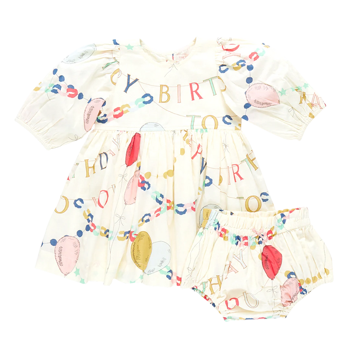 Baby Brooke Dress Set- Birthday Garland