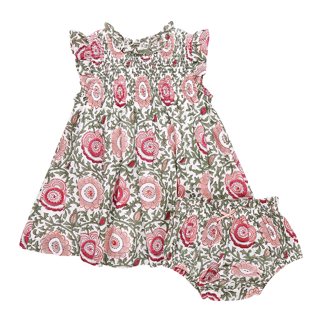 Baby Stevie Dress Set - Pink Lisbon Floral