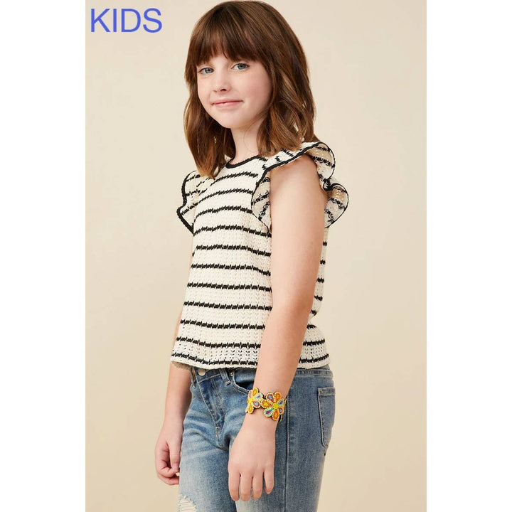 Textured Stripe Knit Tank: Oatmeal