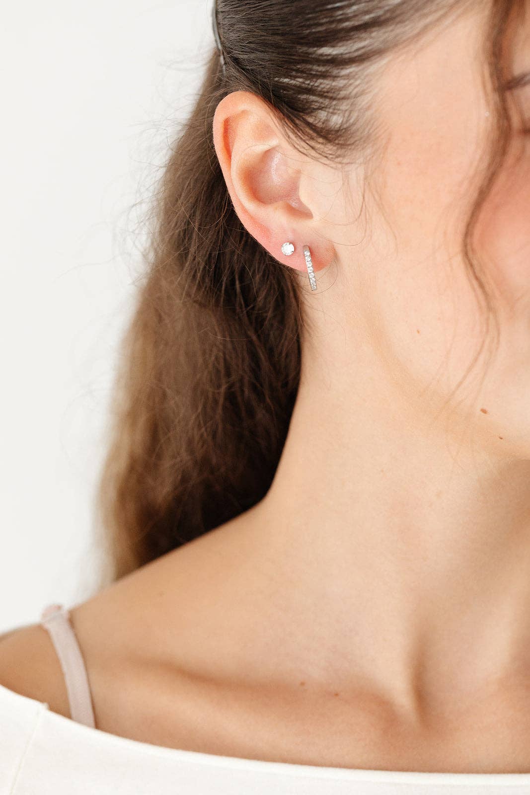 Gold Diamond Hoop Earrings