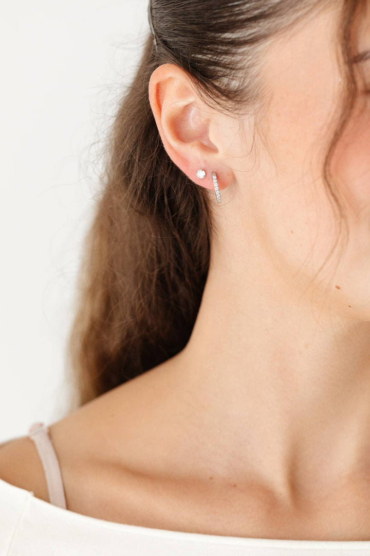 Gold Diamond Hoop Earrings