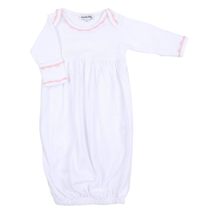 Baby Joy Gown with Pink Crochet Trim