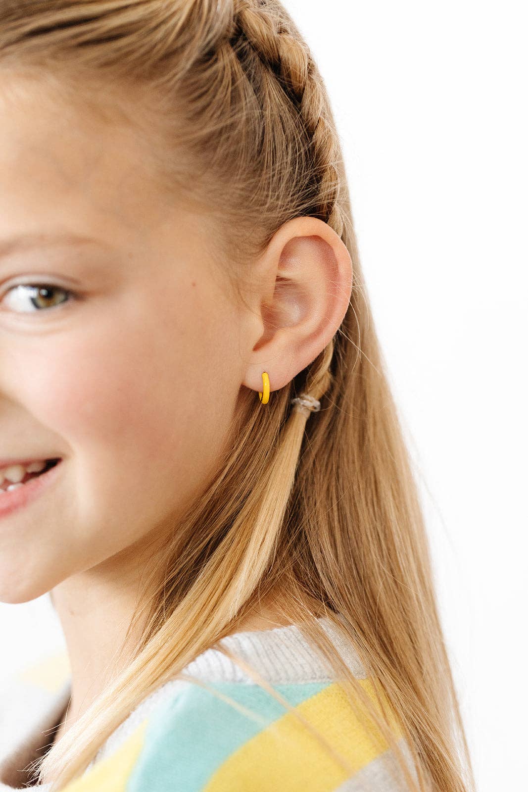 Enamel Hoop Earrings- Tangerine