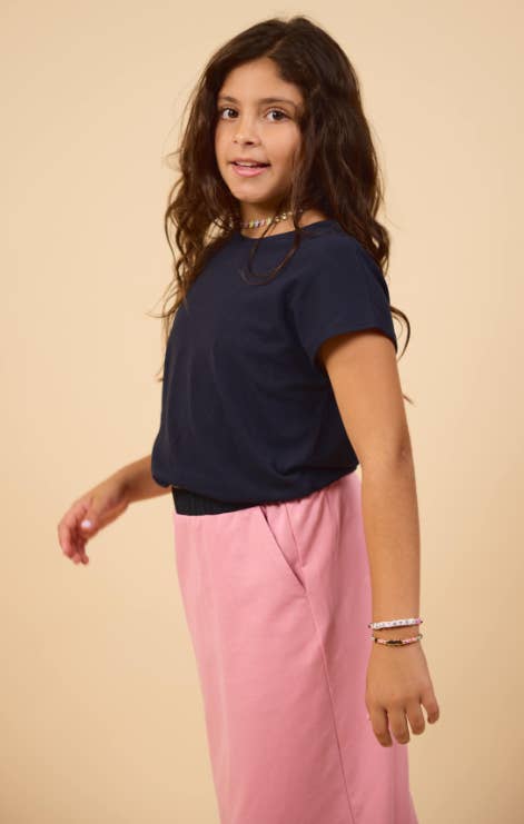 Tween On My Mind Elastic Hem Knit Top