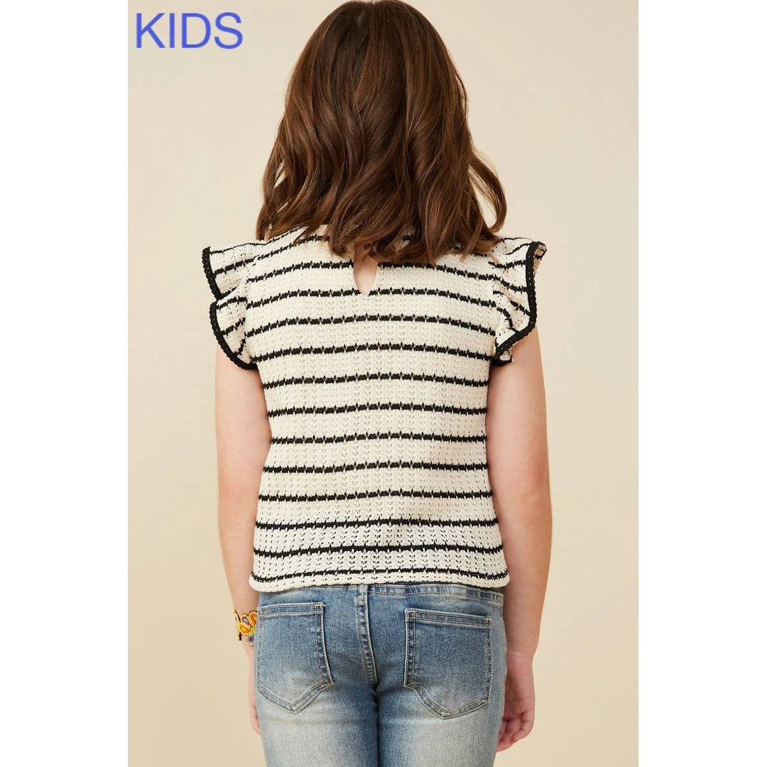 Textured Stripe Knit Tank: Oatmeal