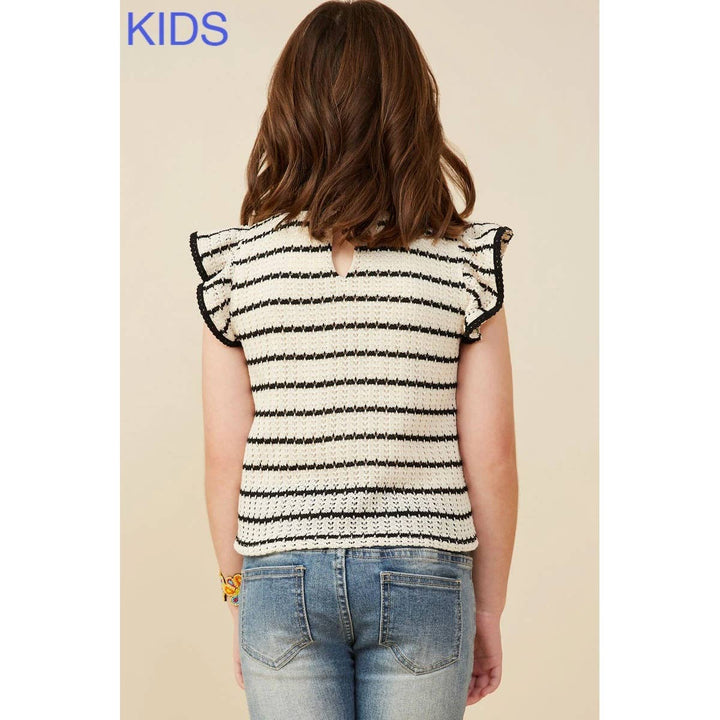 Textured Stripe Knit Tank: Oatmeal
