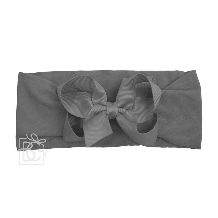 WIDE PANTYHOSE HEADBAND W/CLASSIC GROSGRAIN BOW