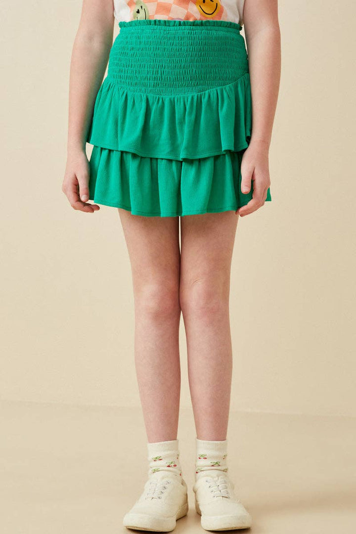 Smocked Ruffle Tiered Skirt