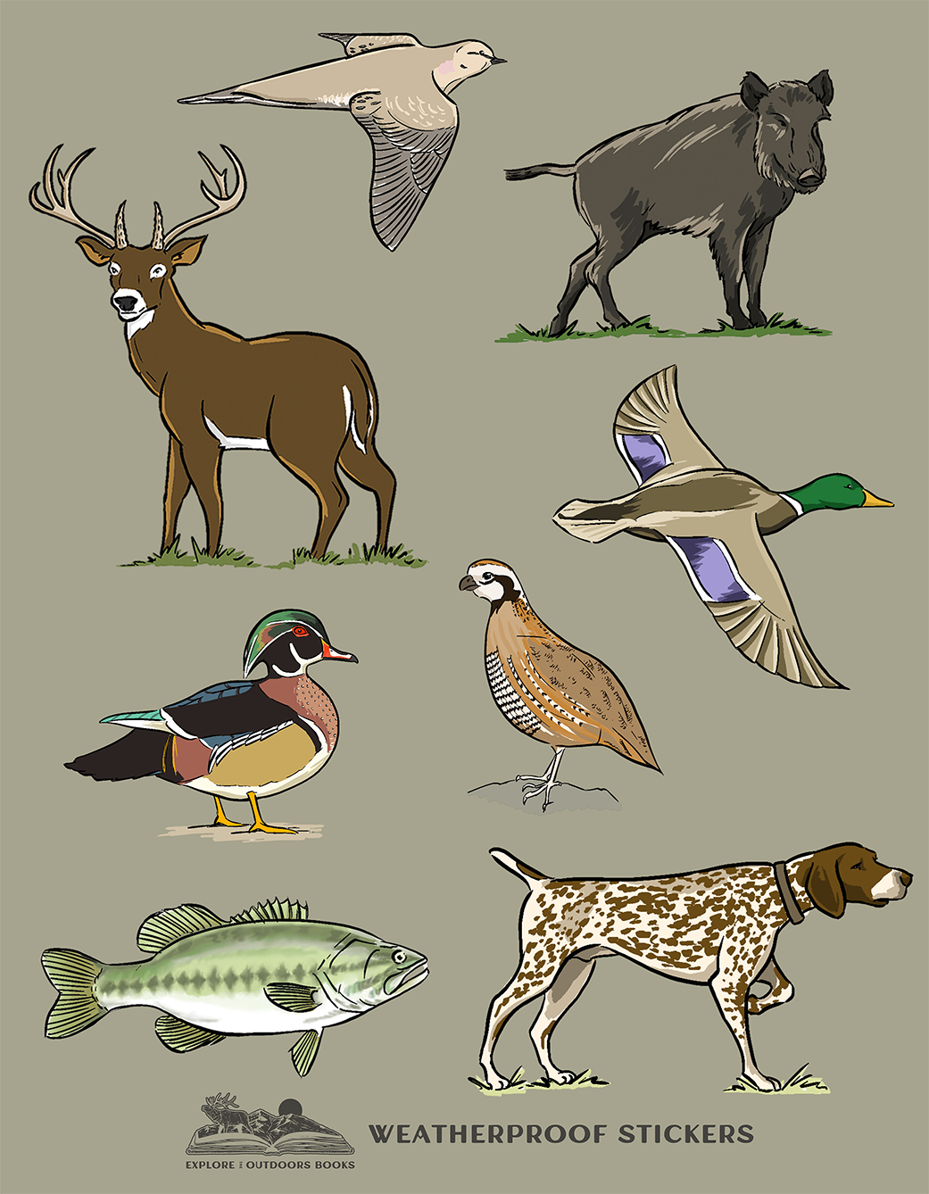 Hunting II Weatherproof Sticker Sheet