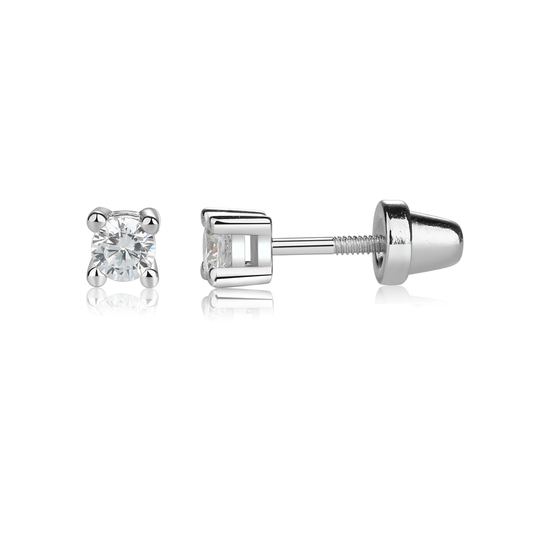 Sterling Silver Clear Stud