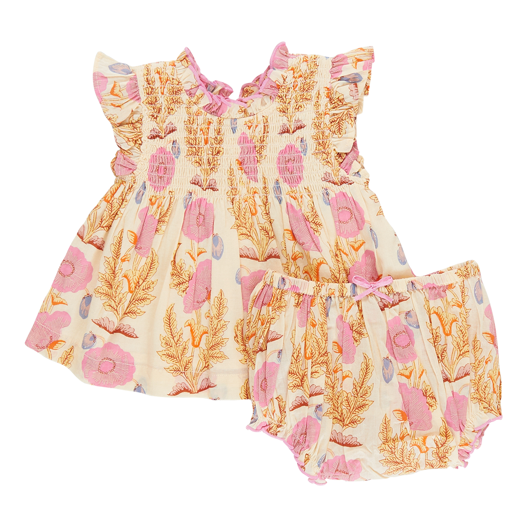 Baby Stevie 2-Piece Set- Pink Gilded Floral