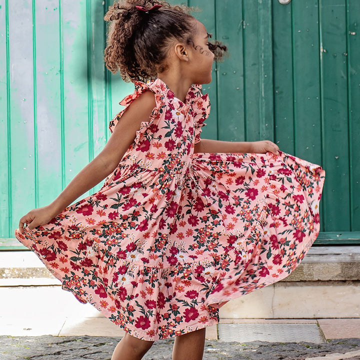 Jennifer Dress - Pink Daisy Floral