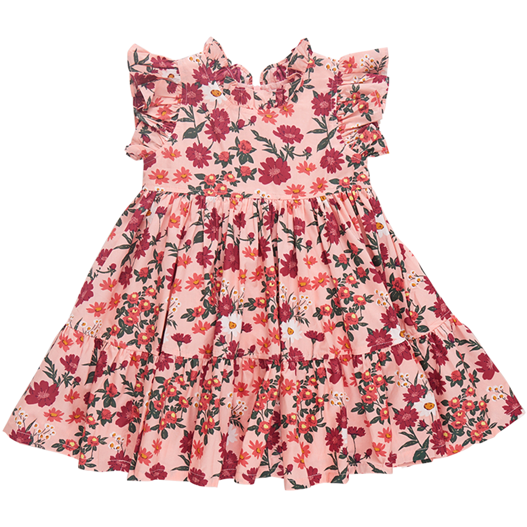 Jennifer Dress - Pink Daisy Floral