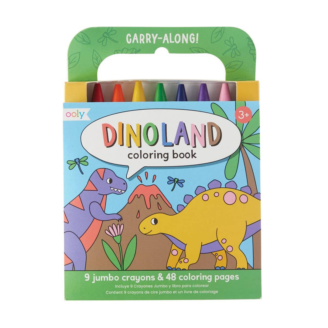 Carry Along Crayon & Coloring Book Kit-Dinoland