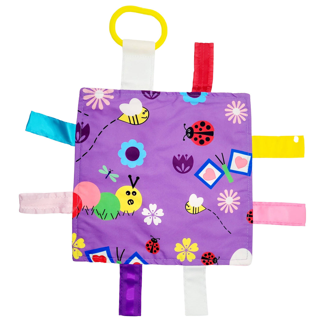 Garden Butterfly Bees Crinkle Tag Square Baby Toy 8"x 8"