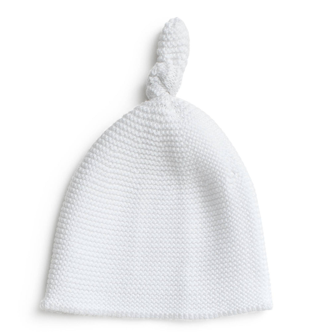 Cozy Top Knot Baby Hat-WHITE