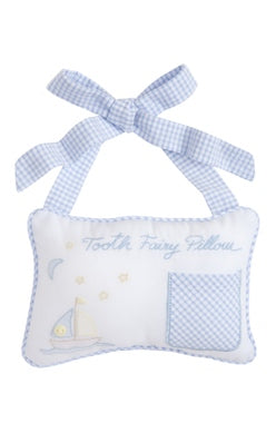 Tooth Fairy Door Pillow - Light Blue Gingham