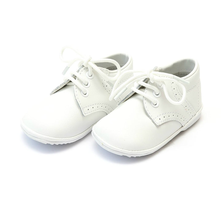 James Leather Lace Up Baby Shoe- White