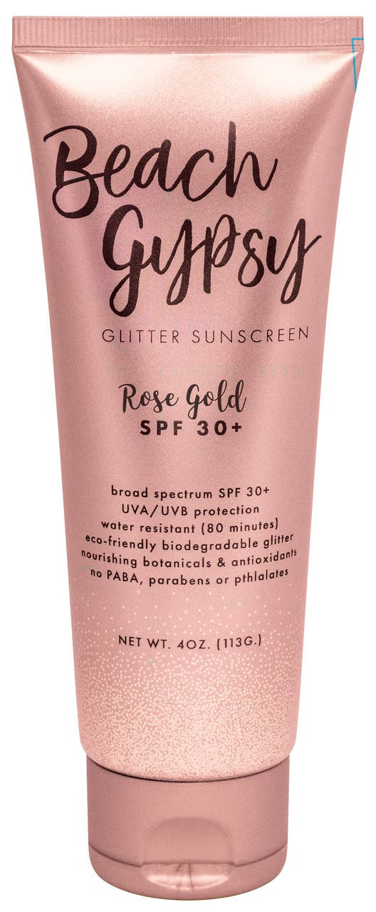 Beach Gypsy Rose Gold SPF 30+ Biodegradable Glitter Sunscreen