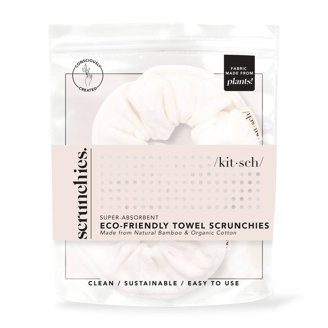 Eco - Friendly Towel Scrunchies- White
