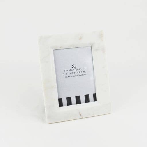 White Marble 5x7 Picture Frame