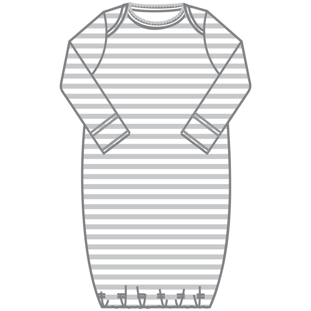 MB Essentials Stripes Lap Gown - Silver