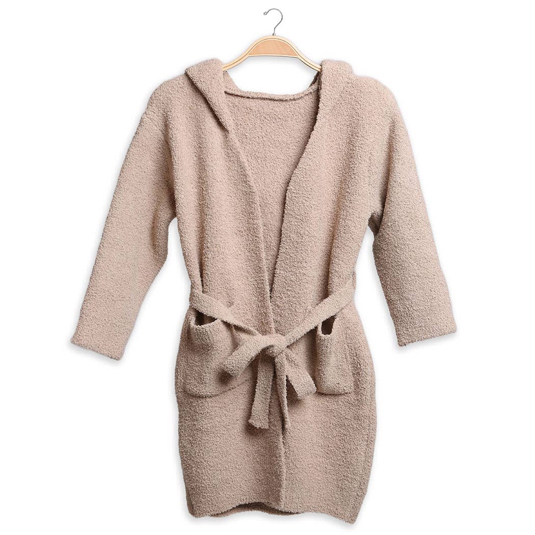 Kids Hooded Robe- Beige