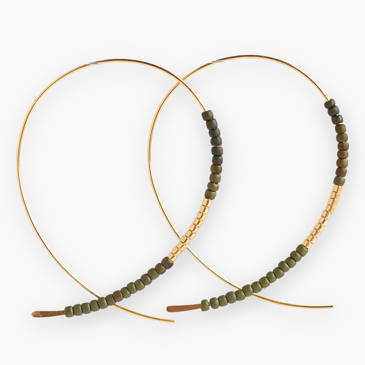 Norah Earrings:Olive