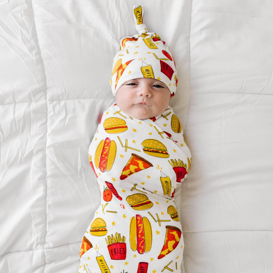 Fast Foodie Bamboo Viscose Swaddle + Hat Set