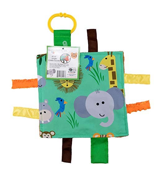 Jungle Zoo Crinkle Tag Square 8x8 Baby Teach