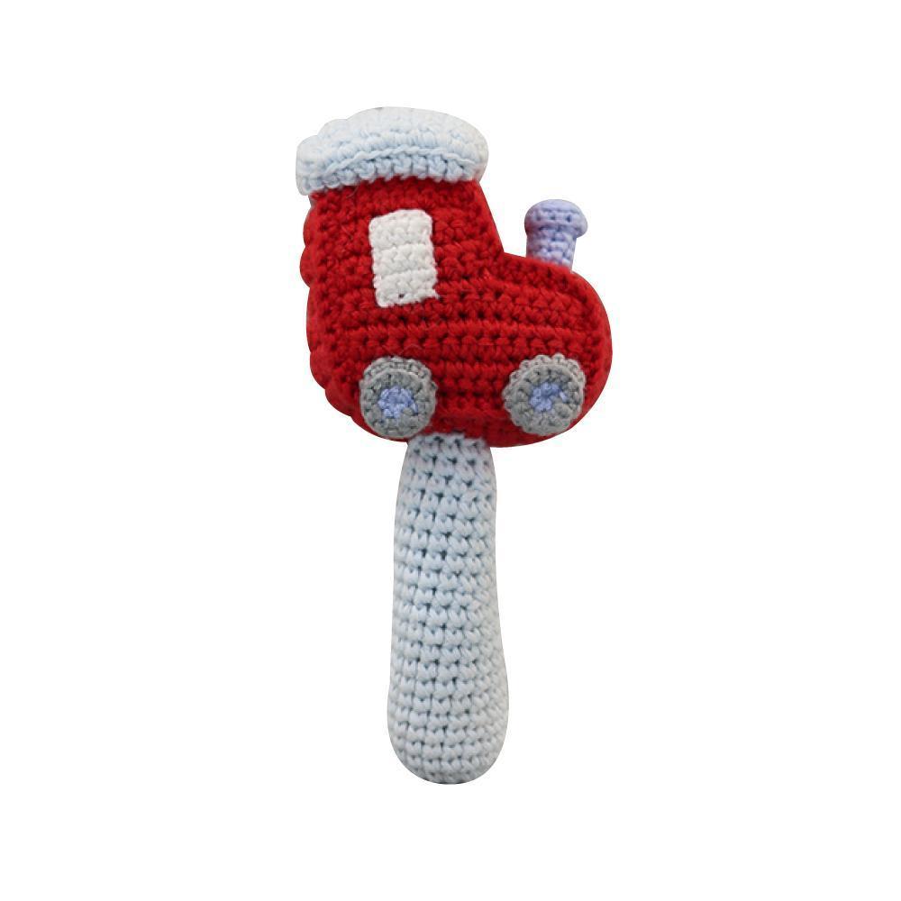 Train Hand-Crochet Stick Rattle