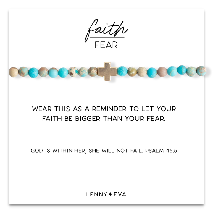 Faith Over Fear Bracelets-Turquoise Jasper
