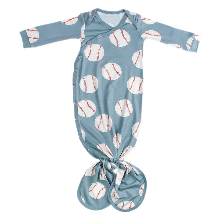 Slugger Newborn Knotted Gown Set