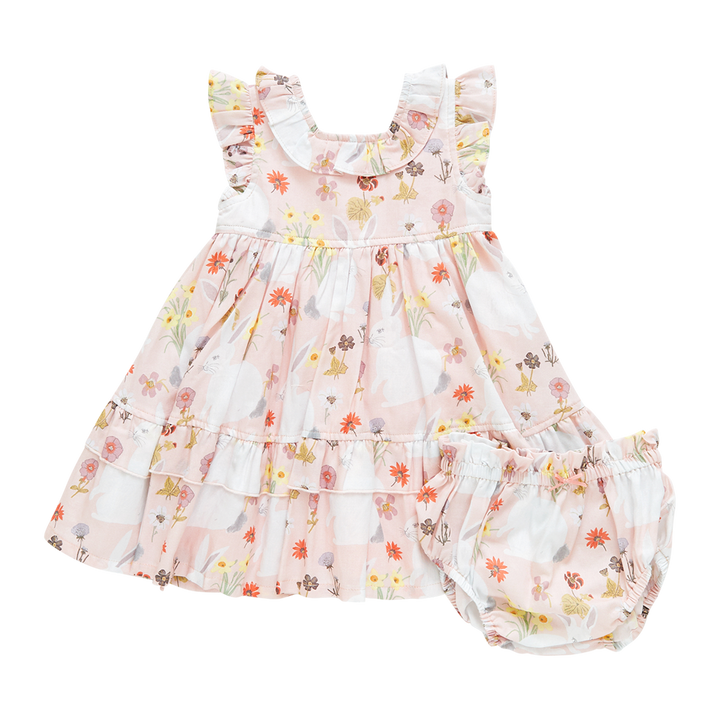Baby Girls Judith Dress Set- Rabbit Garden