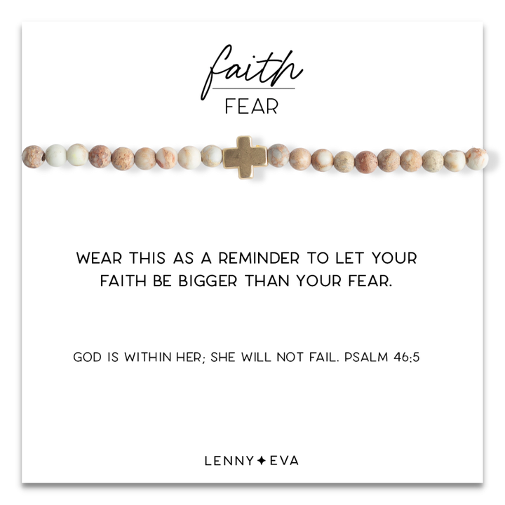 Faith Over Fear Bracelets-White Jasper