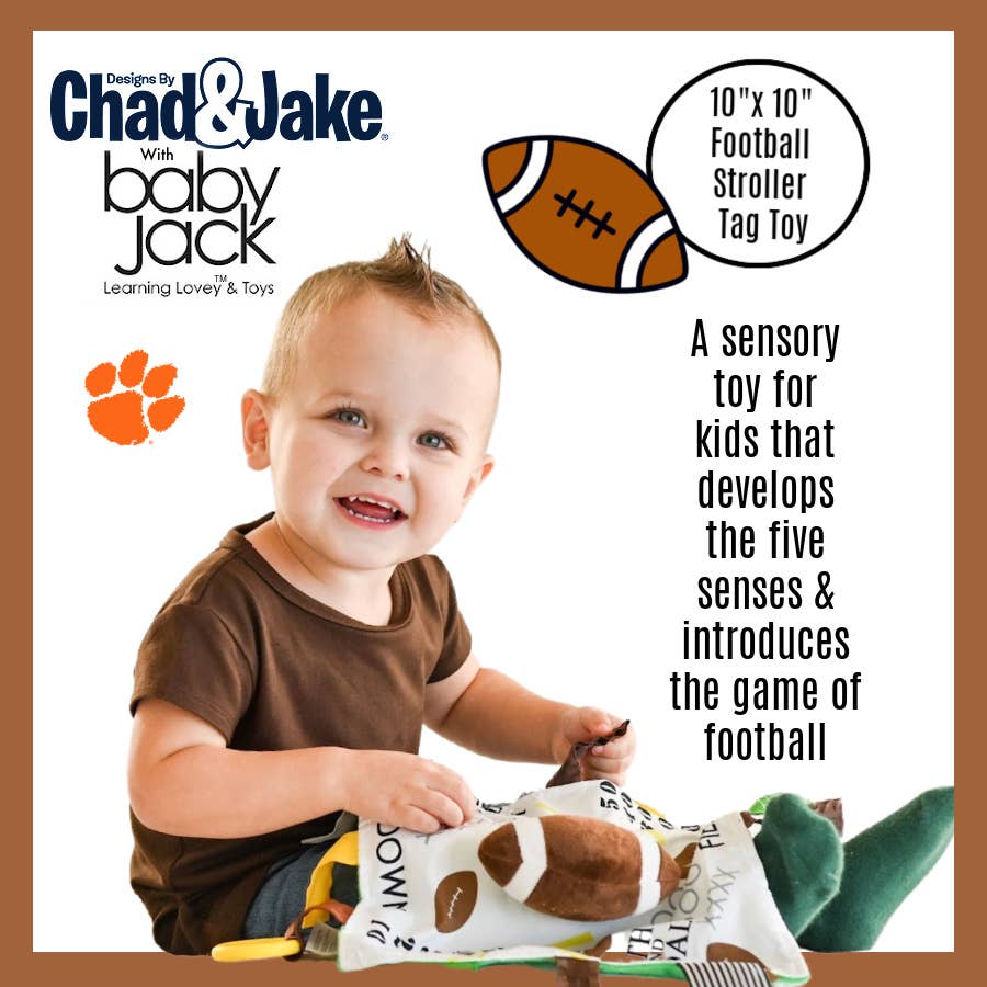 Clemson Tigers Stroller Tag Toy Learning Lovey