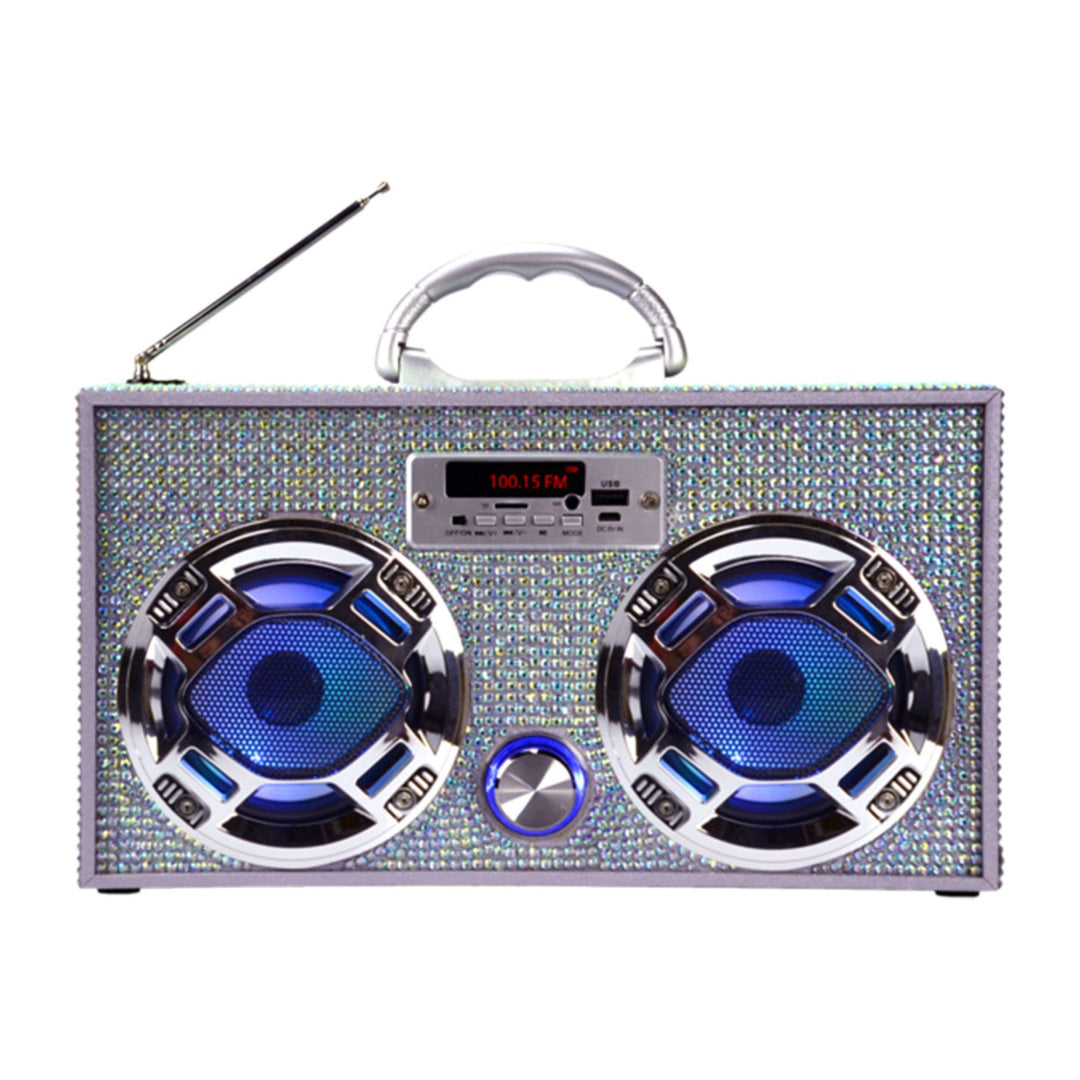Iridescent Bling Boom Box with LED speakers