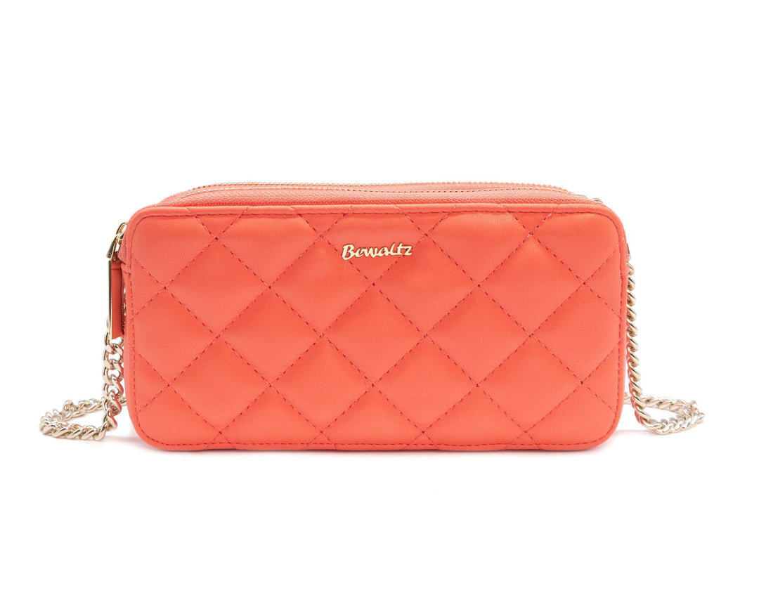 Coral Quilted Wallet Crossbody Bag