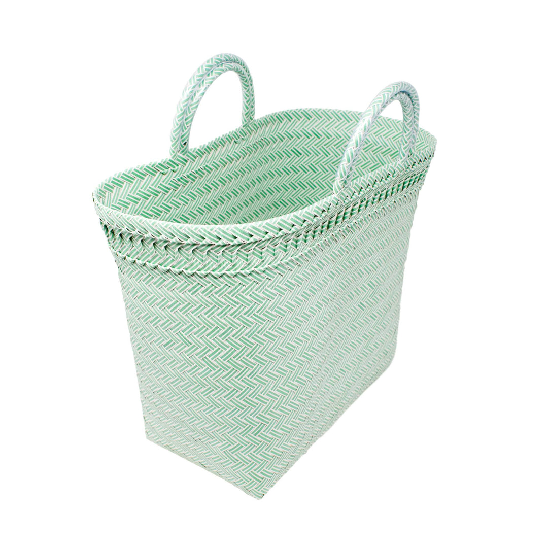 Maisy Tote: Green and White