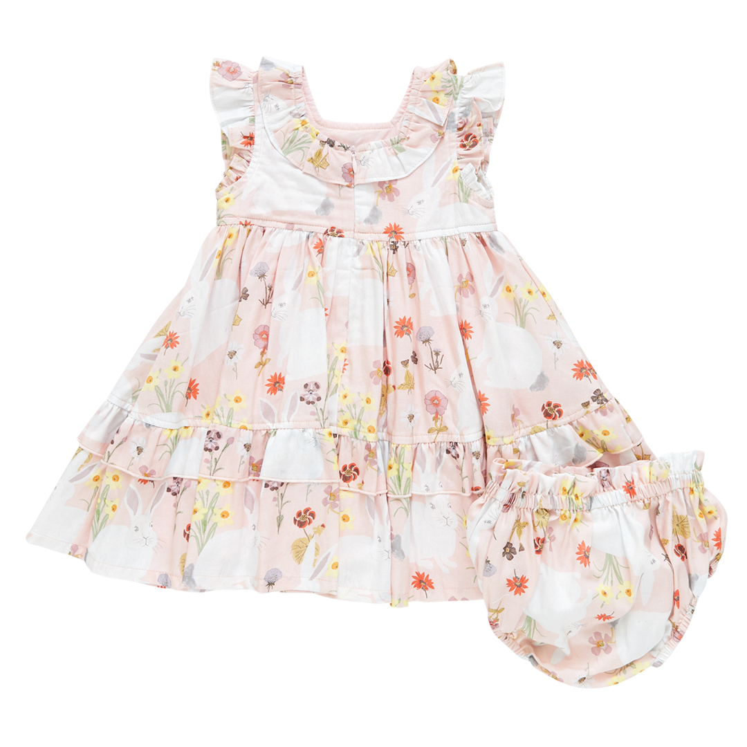 Baby Girls Judith Dress Set- Rabbit Garden