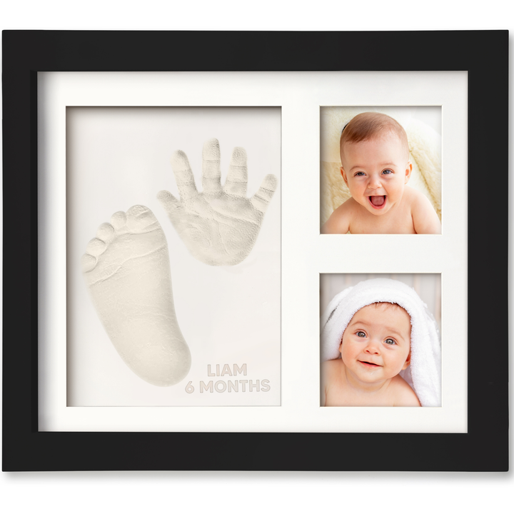 KeaBabies Baby Handprint, Footprint Keepsake Solo Frame: Onyx Black